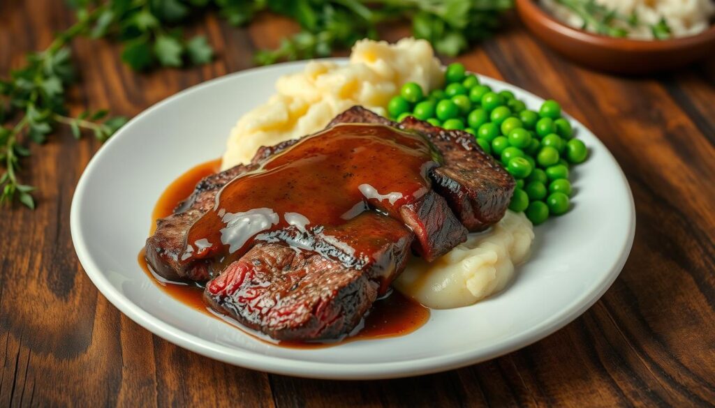 chopped steak and gravy