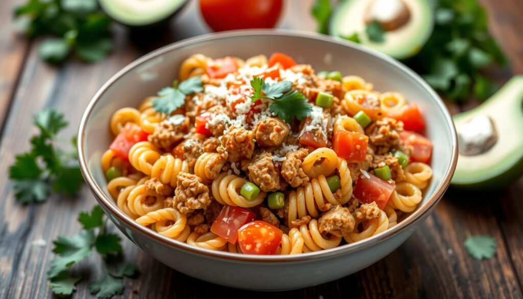 ground chicken taco pasta