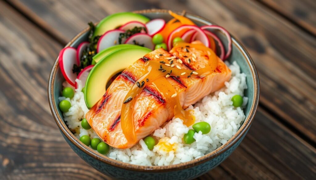 delicious salmon bowl