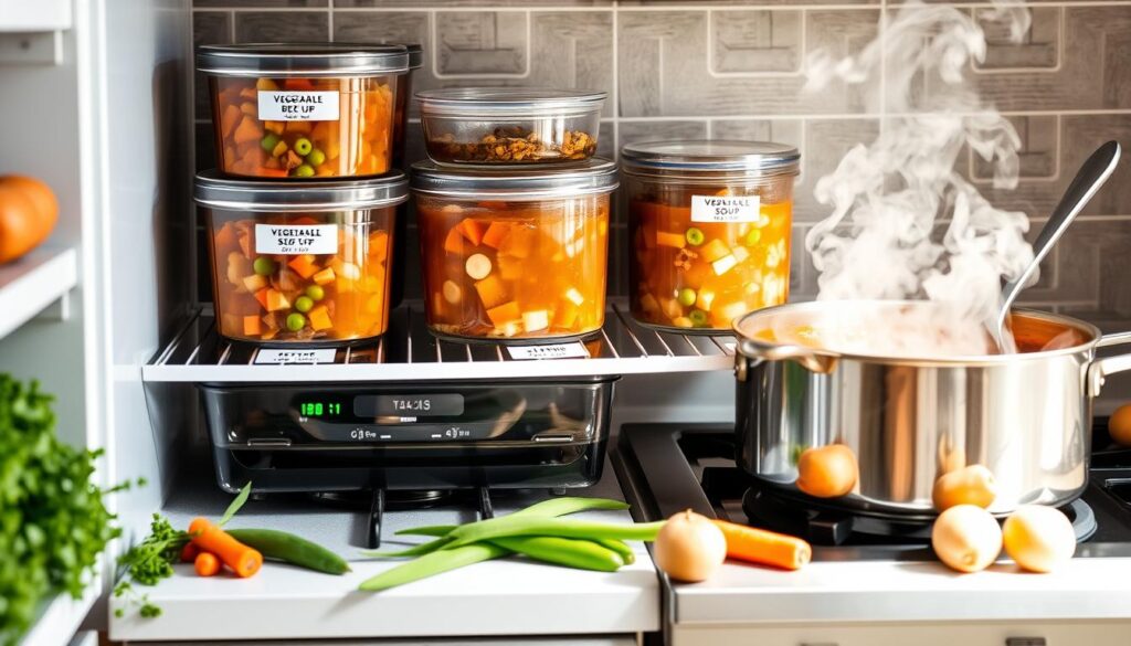 easy vegetable beef soup storage and reheating guidelines