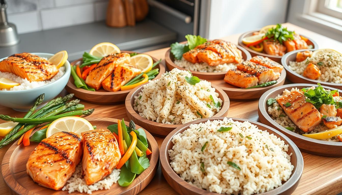 salmon and rice dishes