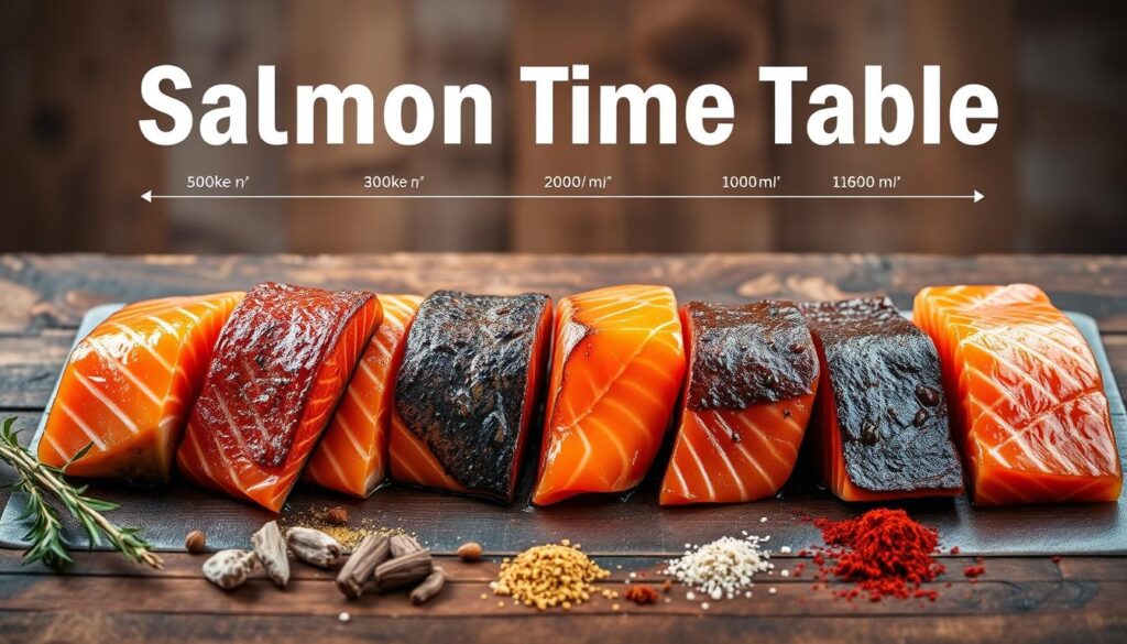 salmon smoking time table