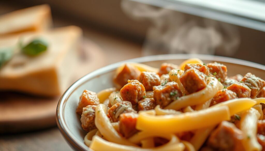 creamy sausage rigatoni